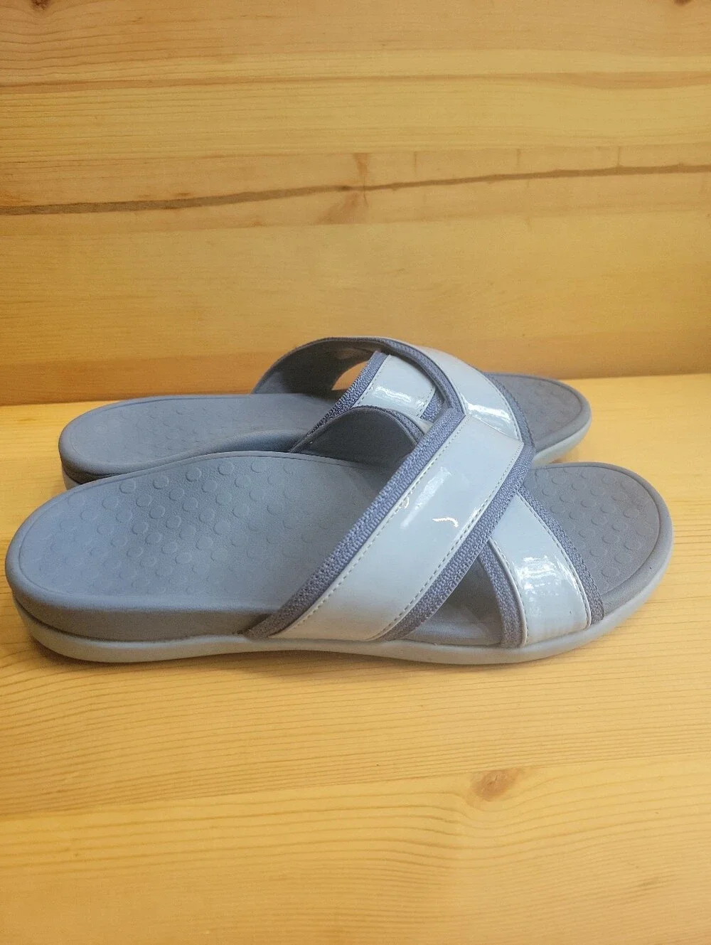 Vionic Women's Merced Cross Strap Sandals Orthopedic Blue